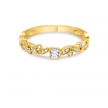 Solitair - verlovingsring - ring 18kt geel goud met briljant - 10R0156G - 54