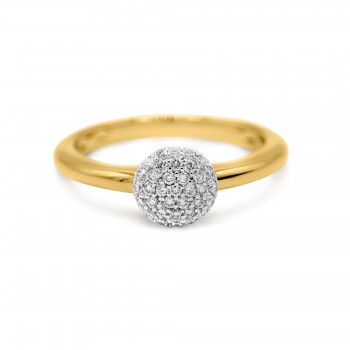 Ring 18kt goud bi-color met briljant - 10R0149B - 53