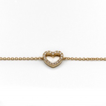 Armband met hartje - 18kt geel goud met briljant - 10A0131G