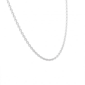 Ketting 18kt wit goud - forcat schakel - 45cm