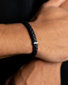 Gemini - armband in leder - una black- O41 XS-S Gemini - armband in leder - una black- O41 XS-S