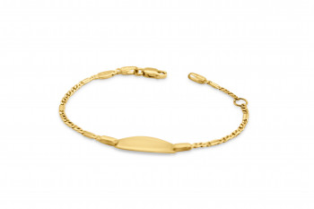 Babynaamplaat 9kt geel goud
