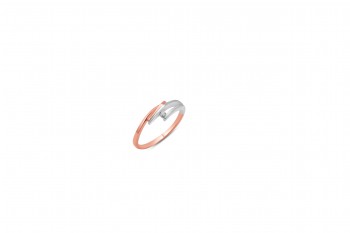 Ring 18kt goud bi-color rood met briljant - 50-00622-1277 - maat 56