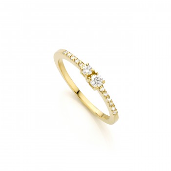 Ring in 18kt geel goud met briljant - RWL1344Y
