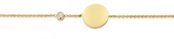 Armband in 18kt geel goud met graveerplaatje en zirkoniumsteentje - PB1290GZ10