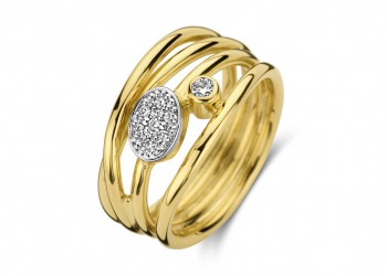 Ring in 18kt wit en geel goud met briljant - SR3678BB - 0.13ct