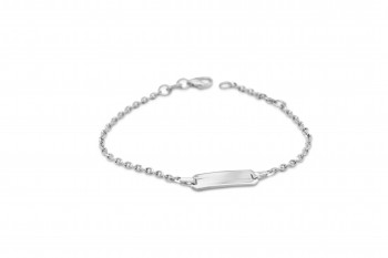 Babynaamplaat 18kt wit goud