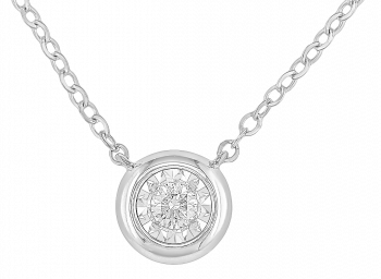 Ketting met hanger 18kt wit goud met briljant - 42cm/45cm - JA6420
