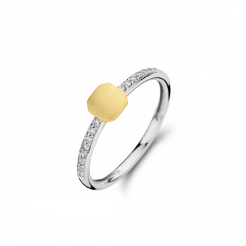 Femme adoree - Ring in 18kt wit en geel goud met briljant - F10R0103mat/52