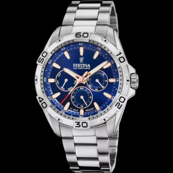 Festina - Herenhorloge in staal met dag en datum - F20623/2