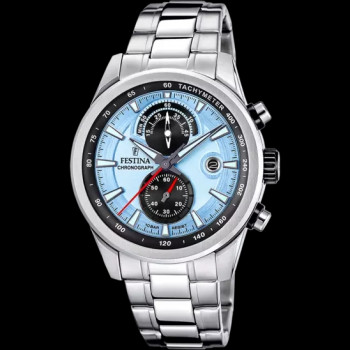 Festina - Herenhorloge in staal met blauwe wijzerplaat - F20694/2