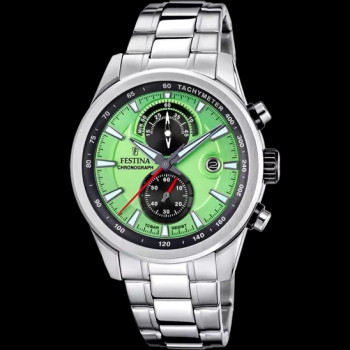 Festina - Herenhorloge in staal met groene wijzerplaat - F20694/3