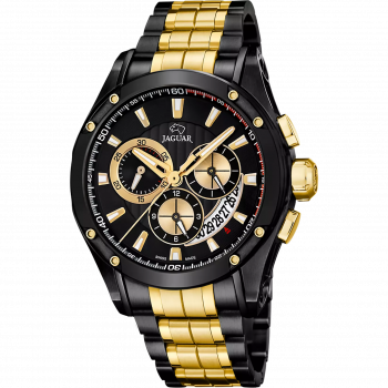 Jaguar - Chronograaf met zwart en goudkleurig staal - J1038/1