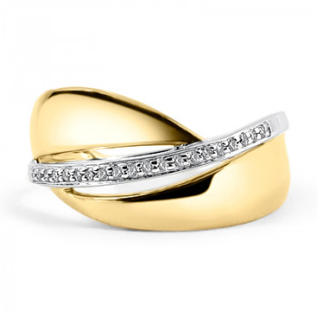 Ring in 18kt wit en geel goud met briljant - 41-10311 Ring in 18kt wit en geel goud met briljant - 41-10311