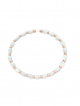 Armband in 18kt rood goud met parelmoer en titanium - M5040JP371