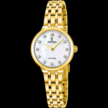 Festina - Dameshorloge met goudkleurige stalen band - F20745/1