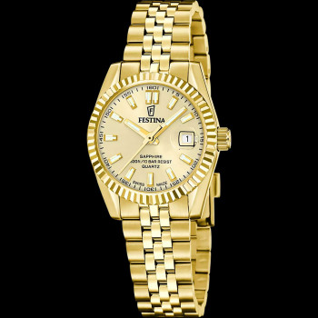 Festina Swiss - Dameshorloge in goudkleurig staal - F20089/2