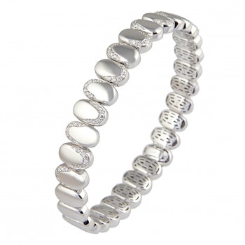 Esclavearmband in 18kt wit goud met briljant Esclavearmband in 18kt wit goud met briljant