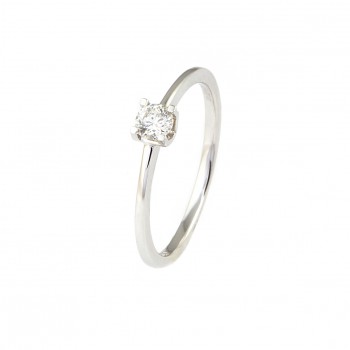 Ring - Verlovingsring in  wit goud 18kt met briljant - 380439