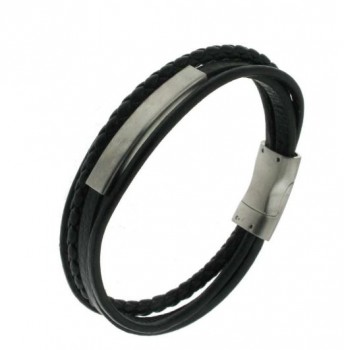 Herenarmband leder en staal Herenarmband leder en staal