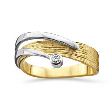 Ring in 18kt wit en geel goud met briljant - SR3120BB