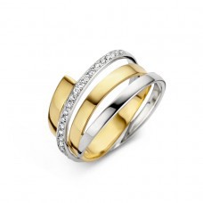 Ring in 18kt wit goud en geel goud met briljant - SR3355BB