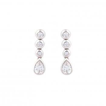 Oorhangers in 18kt wit goud met zirkonium Oorhangers in 18kt wit goud met zirkonium