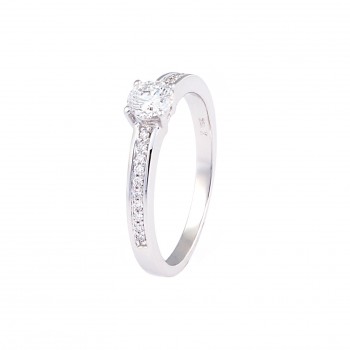 Ring - Verlovingsring in wit goud goud 18kt met briljant -50-00611-1275 - maat 52
