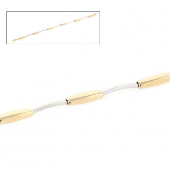 Schakelarmband in 18kt wit en geel goud 390032 Schakelarmband in 18kt wit en geel goud 390032