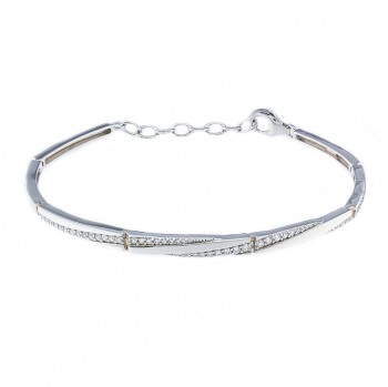 Fashionarmband zilver met zirkonium Fashionarmband zilver met zirkonium