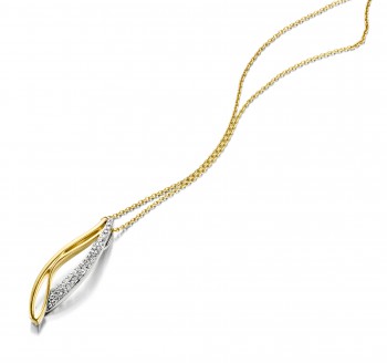 Hanger in 18kt wit en geel goud bezet met briljant 390418 Hanger in 18kt wit en geel goud bezet met briljant 390418