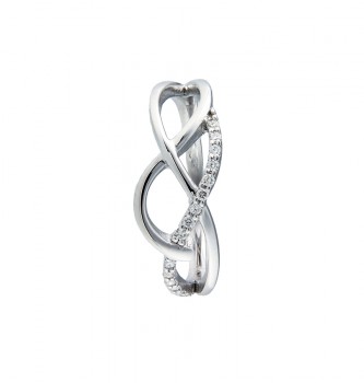 Ring in 18kt wit goud bezet met briljant Ring in 18kt wit goud bezet met briljant