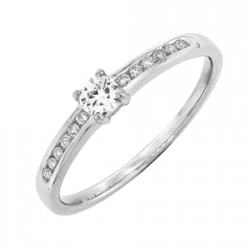 Solitair Damesring 18kt wit goud 400205 Solitair Damesring 18kt wit goud 400205