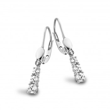 Oorhangers in 18kt wit goud met zirkonium 400336 Oorhangers in 18kt wit goud met zirkonium 400336