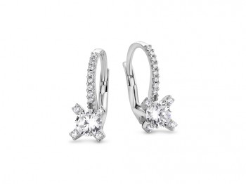 Oorhangers in 18kt wit goud met zirkonium 400339 Oorhangers in 18kt wit goud met zirkonium 400339