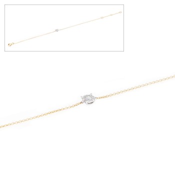 Armband in 18kt wit en geel goud met 1potje met briljant 400463 Armband in 18kt wit en geel goud met 1potje met briljant 400463