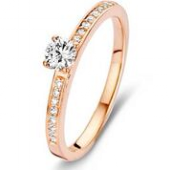 Ring Nobless 18kt rood goud met briljant 11-0177-R Ring Nobless 18kt rood goud met briljant 11-0177-R