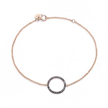 Burato Gioielli - Armband in 18kt rood goud met zwarte briljant - CB364 Burato Gioielli - Armband in 18kt rood goud met zwarte briljant - CB364