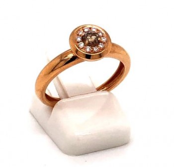 Ring in 18kt rood goud met briljant - 370442