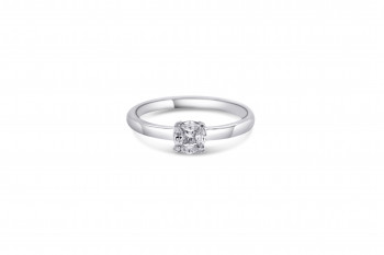 Solitair - verlovingsring in 18kt wit goud met briljant - 400941 - RWVB010