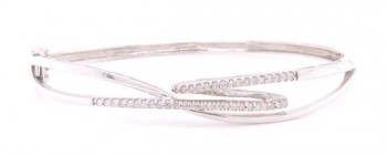 Bangle armband in 18kt wit goud met briljant 292019