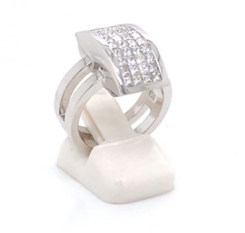 Rizit - Damesring 18kt wit goud bezet met diamanten princess - 301613