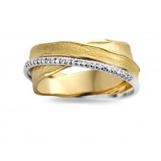 Ring in 18kt wit en geel goud met briljant - SR3213BB
