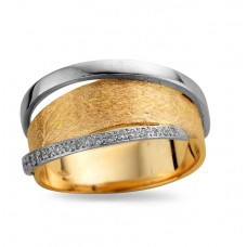 Ring in 18kt wit en geel goud met briljant - SR2904BB