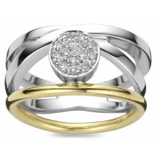 Ring in 18kt wit en geel goud met briljant -SR3103WGB
