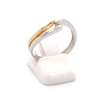 Ring in 18kt wit en geel goud met briljant - SR3308BB