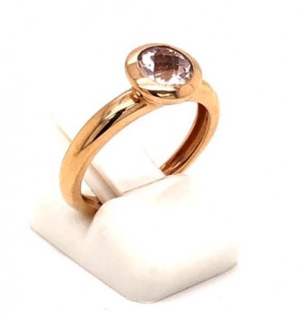 Ring in 18kt rood goud met rosequartz - 370444