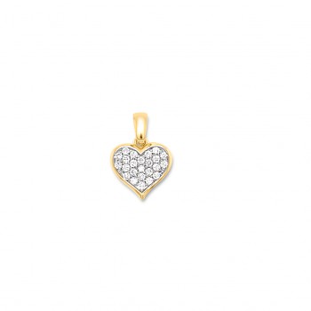 Hanger hartje 18kt goud bi-color met briljant 45-70802-1271f