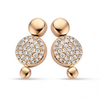 Moondrops - Oorringen - 18kt rood goud met briljant - M050E34 Moondrops - Oorringen - 18kt rood goud met briljant - M050E34