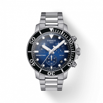 Tissot - Heren horloge Tissot Sea star chronograaf blauwe wijzerplaat T120.417.11.041.01